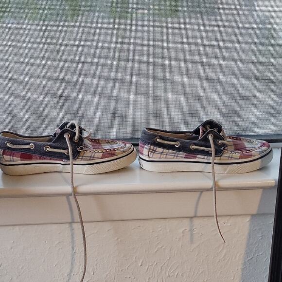 Sperry Kids Plaid Sneakers - Red, Blue, White - Picture 5 of 8